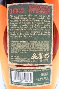 10 Jahre Single Barrel Kentucky Straight Rye Whiskey -Feine Spirituosen dsc02287