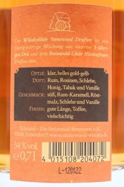Stonewood Drafire Bavarian Whisky Likör -Feine Spirituosen dsc08435