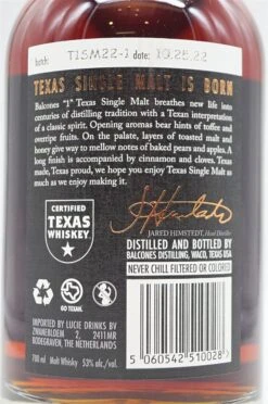 Texas Single Malt Classic Edition -Feine Spirituosen dsc09357