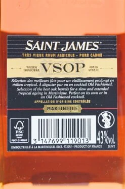 SAINT JAMES VSOP Tres Vieux Rhum Agricole -Feine Spirituosen dsc09537